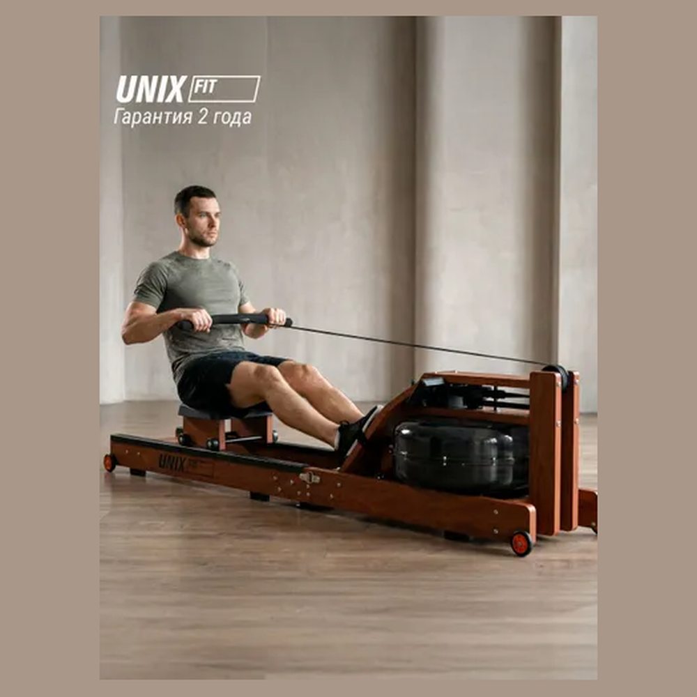 Гребной тренажёр UNIX Fit Wood Rower Dark